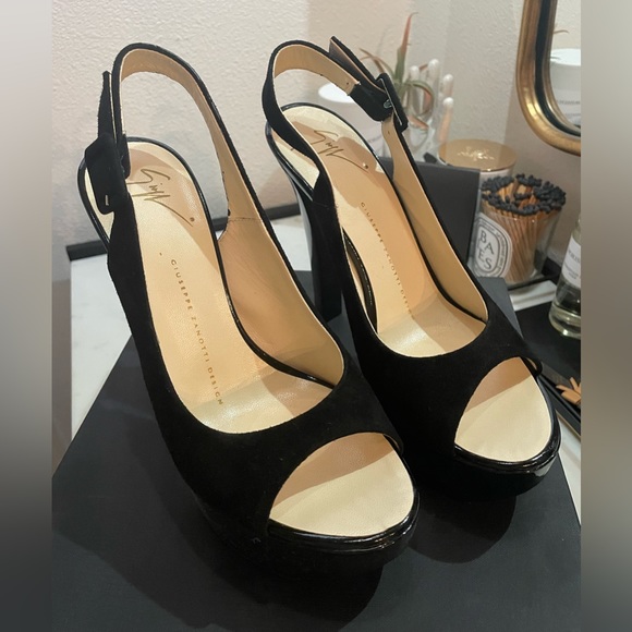 Giuseppe Zanotti Shoes - Giuseppe Zanotti Black Platform Slingback Heels